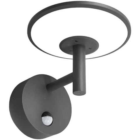 Lucande - Fenia Buiten Wandlamp w/Sensor Anthracite/Opal
