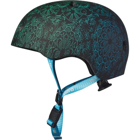 Mandala Groen Blauw - Skate Helm