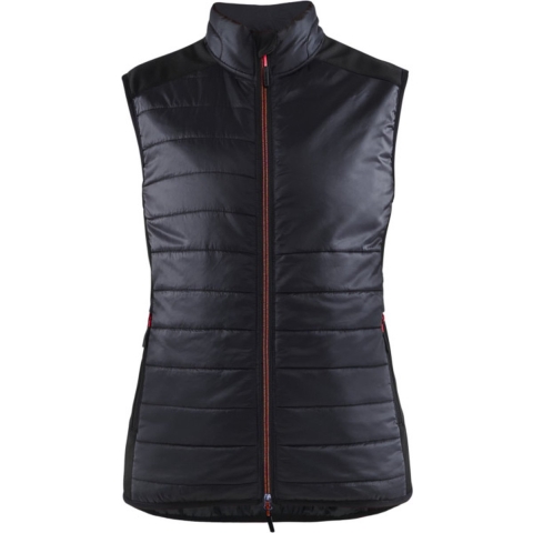 Blåkläder Dames bodywarmer gevoerd 38642030 | Zwart/Rood | Maat XL - 7330509818619