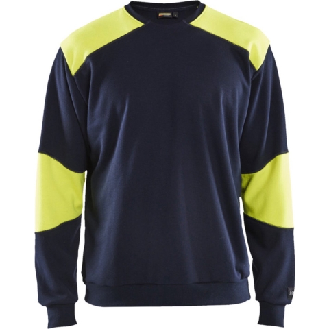 Blåkläder Vlamvertragend Sweatshirt 34581762 | Marine/High-Vis Geel | Maat M - 7330509726341