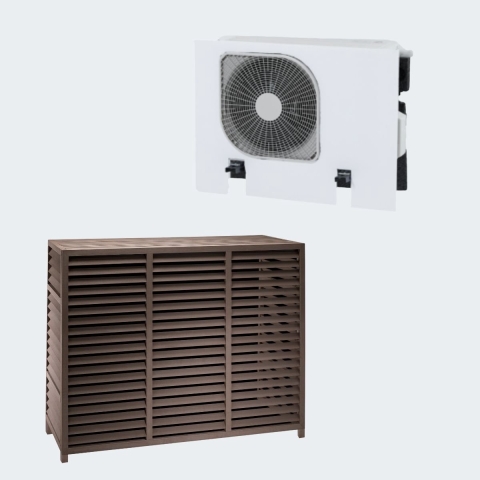 Evolar WPC Warmtepomp Omkasting met Opstelvoetjes Walnut Grey XL