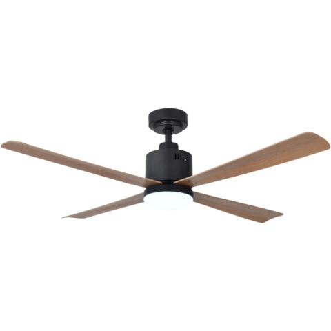 Evolar EVO-CF52BWD - Plafondventilator - Dimbare LED-verlichting - Hout/Zwart - 5 bladen