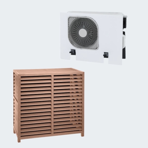 Evolar WPC Warmtepomp Omkasting met Opstelvoetjes Tropical Teak Large