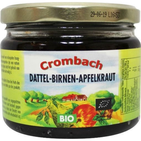 3x Crombach Appelpeer Dadelstroop Bio 330 gr