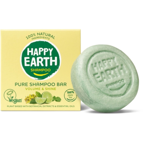 3x Happy Earth 100% Natuurlijke Shampoo Bar Volume&Shine 70 gr