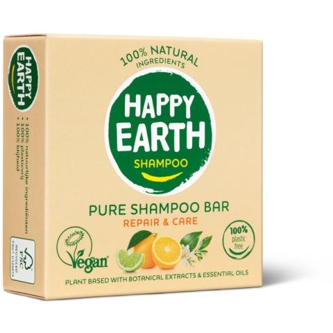 3x Happy Earth 100% Natuurlijke Shampoo Bar Repair&Care 70 gr