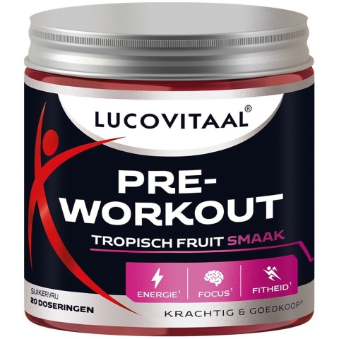 2x Lucovitaal Pre-Workout Tropisch Fruit 200 gr