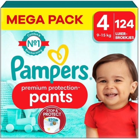 4x Pampers Premium Protection Luierbroekjes Maat 4 (9-15kg) 31 stuks