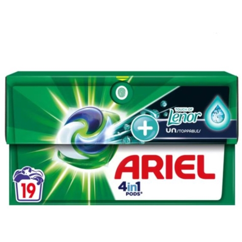 4x Ariel 4in1 Wasmiddel Pods Lenor Unstoppables 19 stuks