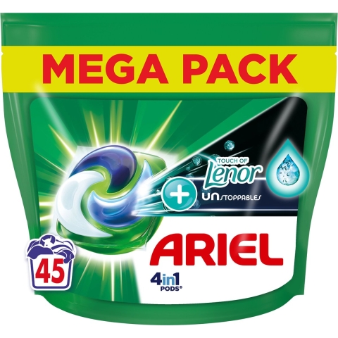 Ariel 4in1 Wasmiddel Pods Lenor Unstoppables 45 stuks