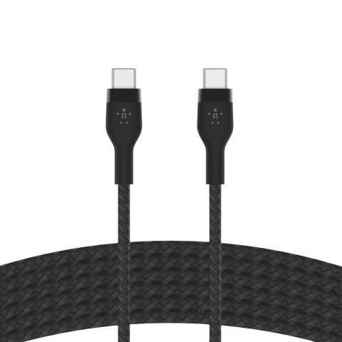 Belkin Boostcharge Usb-c-naar-usb-c 2.0 Gevlochten Siliconen 3 M Zwart