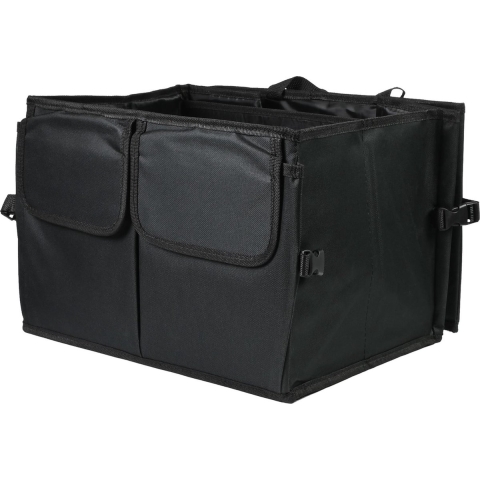 Kofferbak Organizer - zwart - nylon - inklapbaar - waterdicht - met vakken en netten -