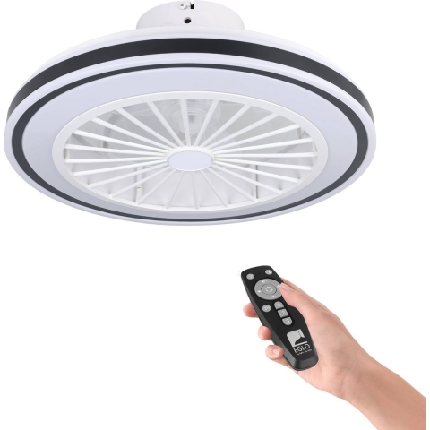 EGLO Almeria Plafondventilator met lamp - 48 cm - 3 snelheden - Instelbaar wit licht - Dimbaar - AC longer life - Wit/Zwart