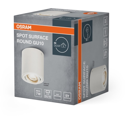 OSRAM Spot Surface Round GU10 White 4099854446009 LED-buitenlamp (wand) GU10 Wit