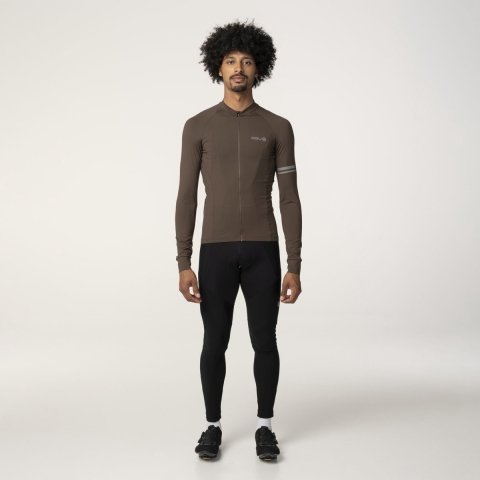 AGU Solid Fietsshirt Lange Mouwen Performance Heren - Ground coffee - XL
