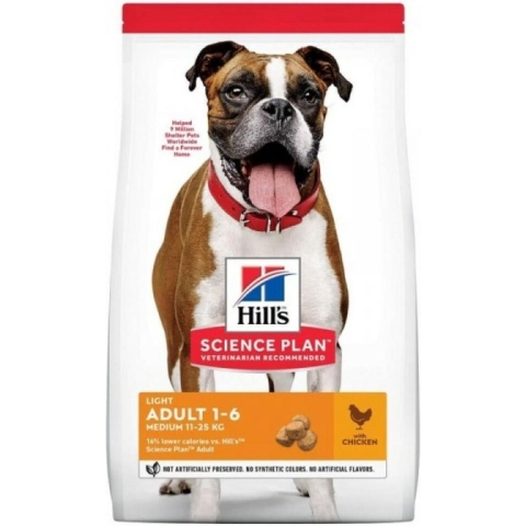 Hill&apos;s Adult Light Medium met kip hondenvoer 2 x 14 kg