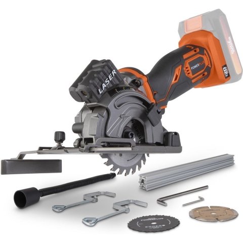 Powerplus Dual Power POWDP25400 Invalzaag - 20V -Ã˜89mm - Incl. geleiderail en 3 zaagbladen - Excl. accu en lader