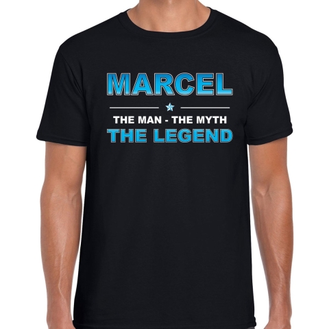 Naam cadeau t-shirt Marcel - the legend zwart voor heren 2XL -