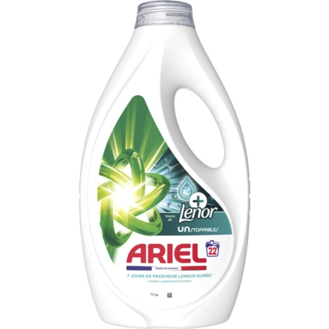 5x Ariel Vloeibaar Wasmiddel Color +Touch Van Lenor Unstoppables 22 Wasbeurten 990 ml