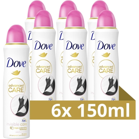 6x Dove Deodorant Spray Invisible Care 150 ml