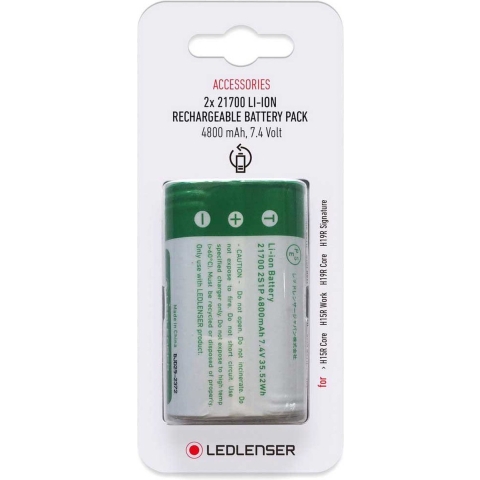 Led Lenser 2x21700 4800mah Lithium Batterij Wit