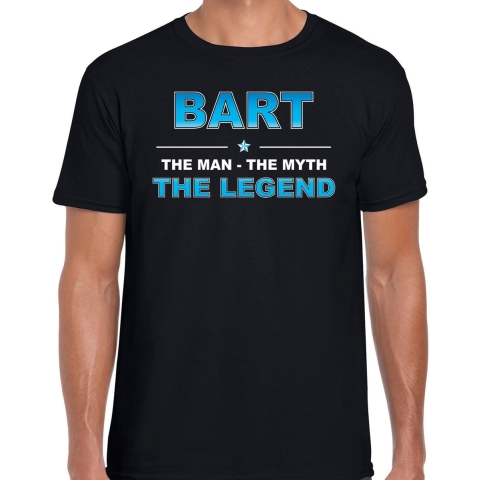 Naam cadeau t-shirt Bart - the legend zwart voor heren S -