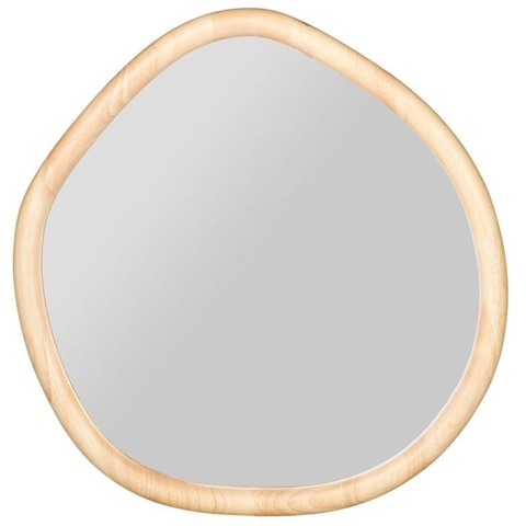 Wandspiegel Bois - blank hout - organische vorm - 42 x 44 cm - wanddecoratie spiegels -