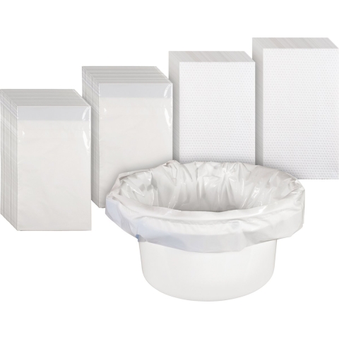 Aidapt toiletemmer zakken met absorberende pads - Doos van 50