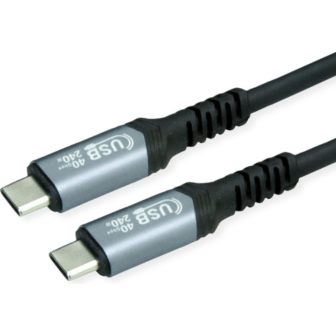 VALUE USB4 Gen3x2 Kabel, C-C, M/M, 40Gbit/s, 240W , zwart, 0,8 m