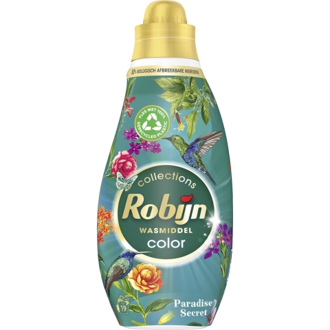 2+1 gratis: Robijn Klein&Krachtig Wasmiddel Color Paradise Secret 19 Wasbeurten 665 ml