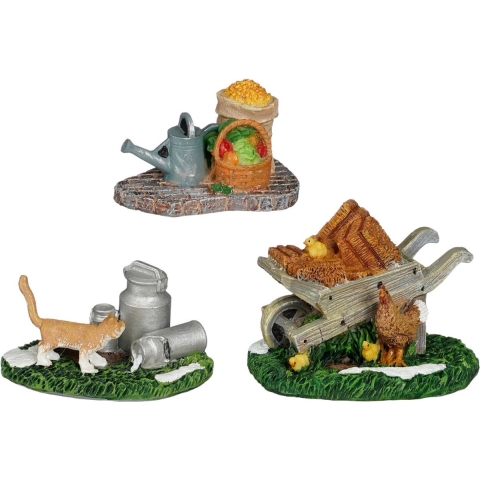 Farm accessoires 3 stuks l6,5xb6xh5cm - Luville