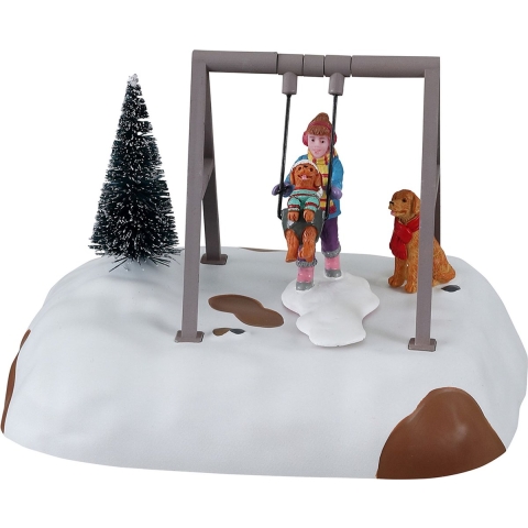 Puppy gets a swing ride b/o (4.5v) - Lemax