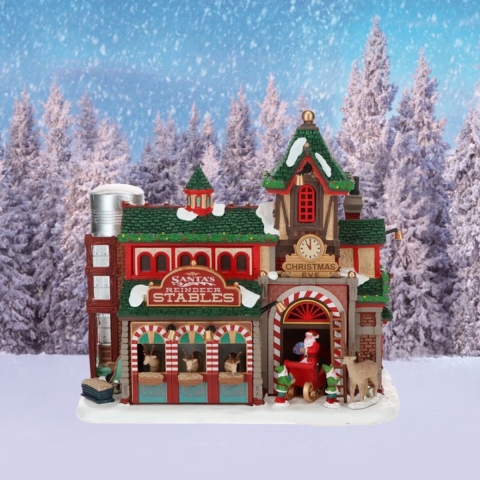Santa'S Reindeer Stables B/O (4.5V) - Lemax