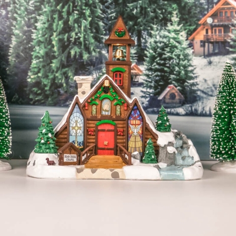 Bear Creek Chapel 19x26x27 cm Kersthuisje - Lemax
