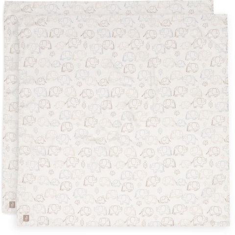 Multidoek Jollein 115x115 Elephant Tales 2-pack
