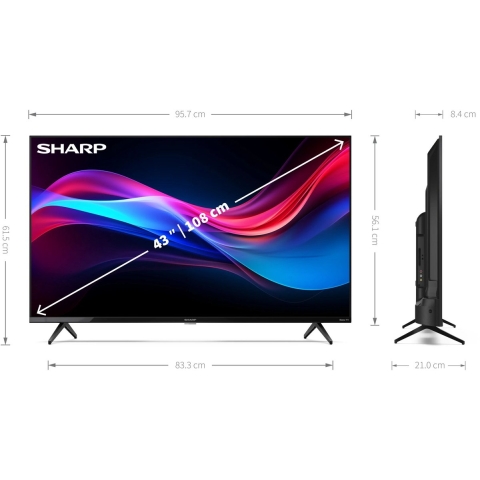 Sharp LED-TV 108 cm 43 inch Energielabel F (A - G) Zwart
