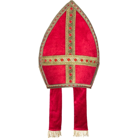 Boland Sinterklaas Mijter - voor volwassenen - Sint Nicolaas accessoires - 59 cm -