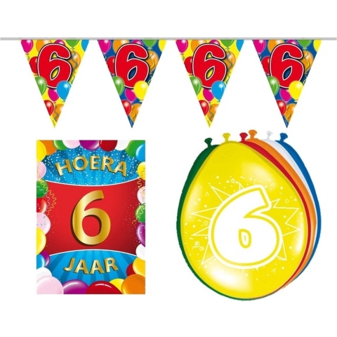 Leeftijd feestartikelen 6 jaar voordeel pakket -