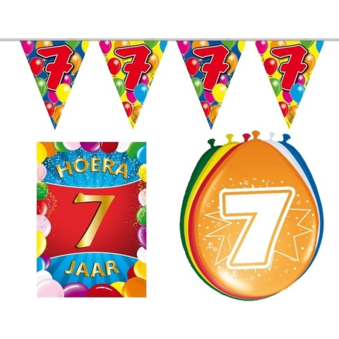 Leeftijd feestartikelen 7 jaar voordeel pakket -