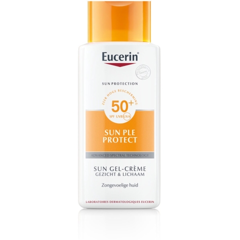 24x Eucerin Sun PLE Protect Sun Gel-Crème Gezicht en Lichaam SPF 50 150 ml