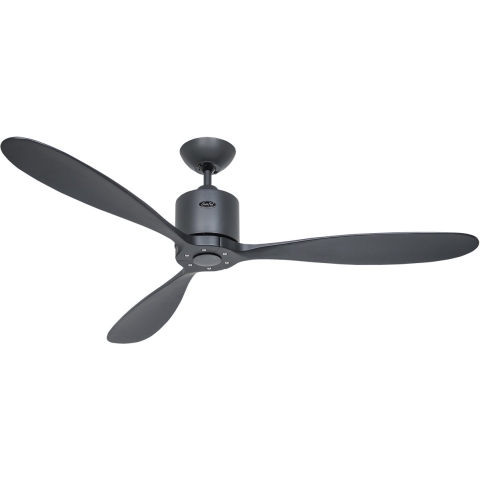 CasaFan AEROPLAN ECO 132 BG-SW Flügel Massivholz Schwarz Plafondventilator Basaltgrijs Met afstandsbediening, Timer, Met wintermodus