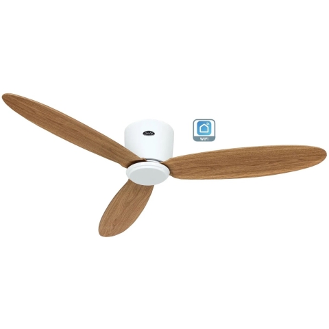 CasaFan ECO PLANO II 132 WE-EN WiFi Flügel Eiche natur Plafondventilator Wit Met afstandsbediening, Timer, Met wintermodus, Bediening via App