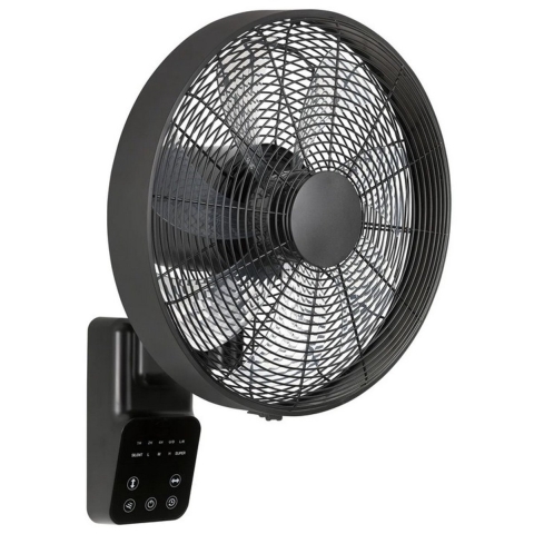 CasaFan AIROS ECO DESIGN WALL SW Wandventilator Zwart Met afstandsbediening, Timer