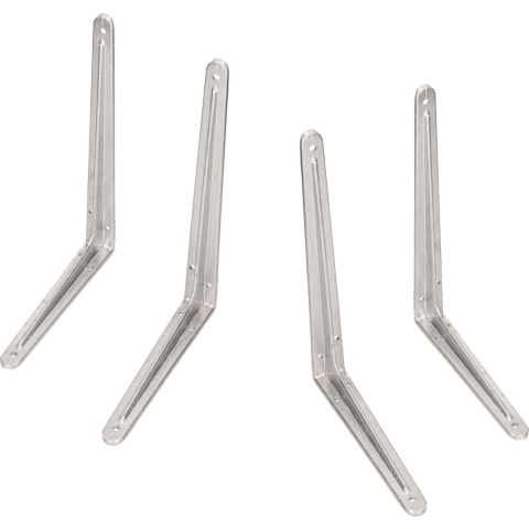4x Zilveren aluminium plankdragers Hercules 30 x 35 cm tot 150 kg -