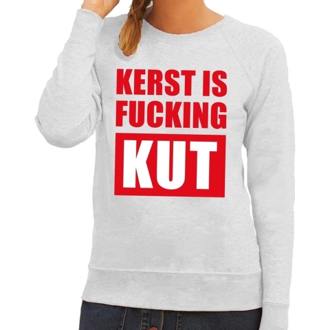 Foute kersttrui Kerst Is Fucking Kut grijs voor dames L (40) -