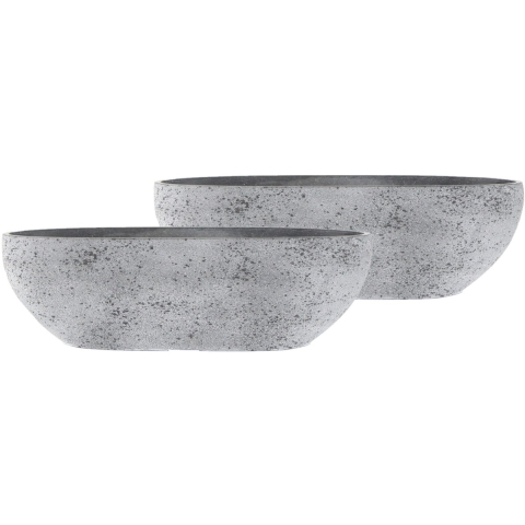Steege Plantenbak - 2x - beton grijs - kunststof - 55 x 16 cm - Buiten gebruik -