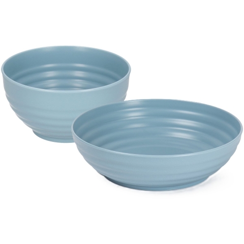 Plasticforte onbreekbaar servies kommetjes - blauw - kunststof - 13 x 7 cm en 19 x 5 cm -