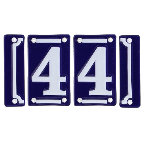 Best for Boots huisnummer 44 - met sierrand - Oudhollands - emaille - blauw/wit -