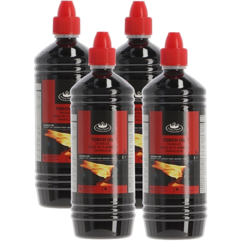 Fancy Flames Fakkelolie - 4x - 1 liter - lange brandduur - voor buitengebruik -