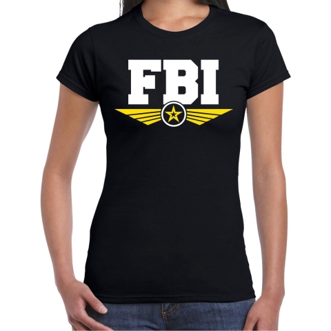 FBI agent tekst t-shirt zwart voor dames S -